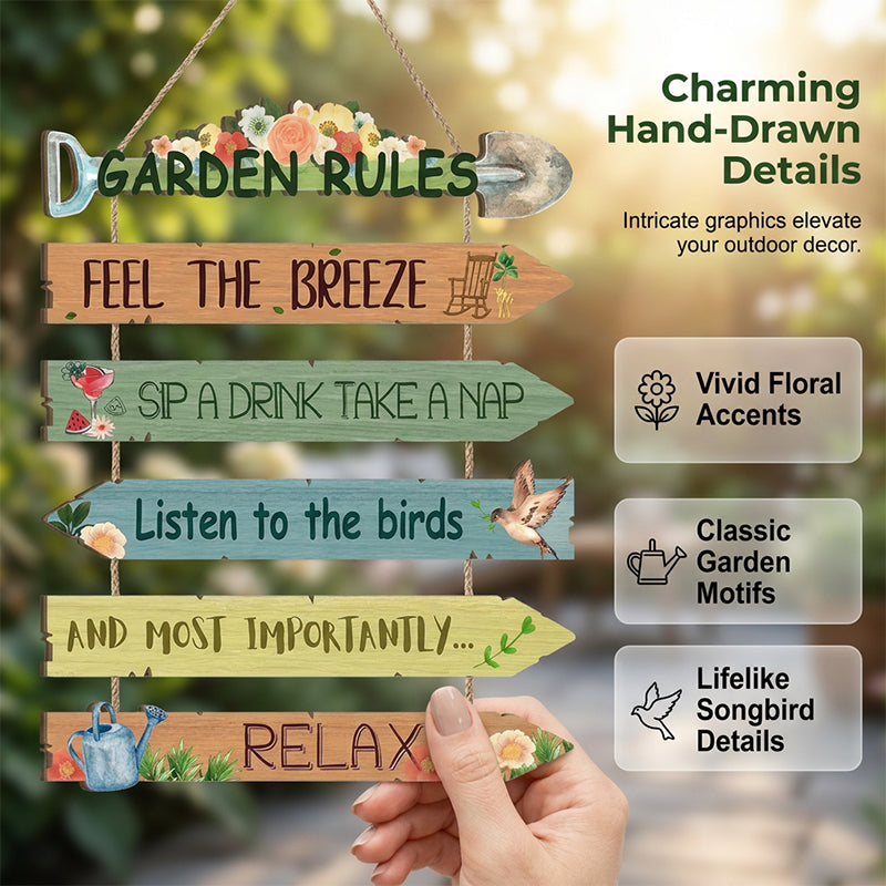⏳Time-Limited Special⏰Rustic Wooden Garden Hanging Sign Wall Decor Plaque🏡🪧