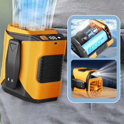 🔥2026 Summer Hot Sales!!!⏰Hands-Free Waist Portable Fan 💨 | 6000mAh Battery Power Bank 🔋 | 100 Speeds Airflow 🌬️ | LED Light 🔦 | Belt Clip Cooling Fan for Outdoor, Jobsite & Travel 🌞