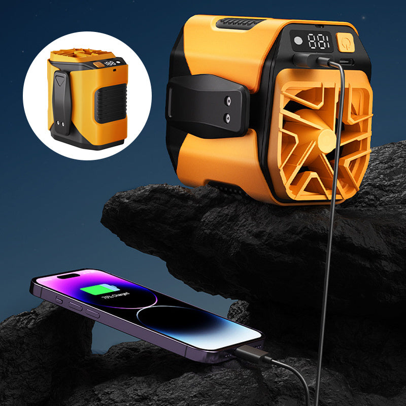 🔥2026 Summer Hot Sales!!!⏰Hands-Free Waist Portable Fan 💨 | 6000mAh Battery Power Bank 🔋 | 100 Speeds Airflow 🌬️ | LED Light 🔦 | Belt Clip Cooling Fan for Outdoor, Jobsite & Travel 🌞