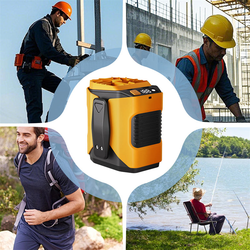🔥2026 Summer Hot Sales!!!⏰Hands-Free Waist Portable Fan 💨 | 6000mAh Battery Power Bank 🔋 | 100 Speeds Airflow 🌬️ | LED Light 🔦 | Belt Clip Cooling Fan for Outdoor, Jobsite & Travel 🌞