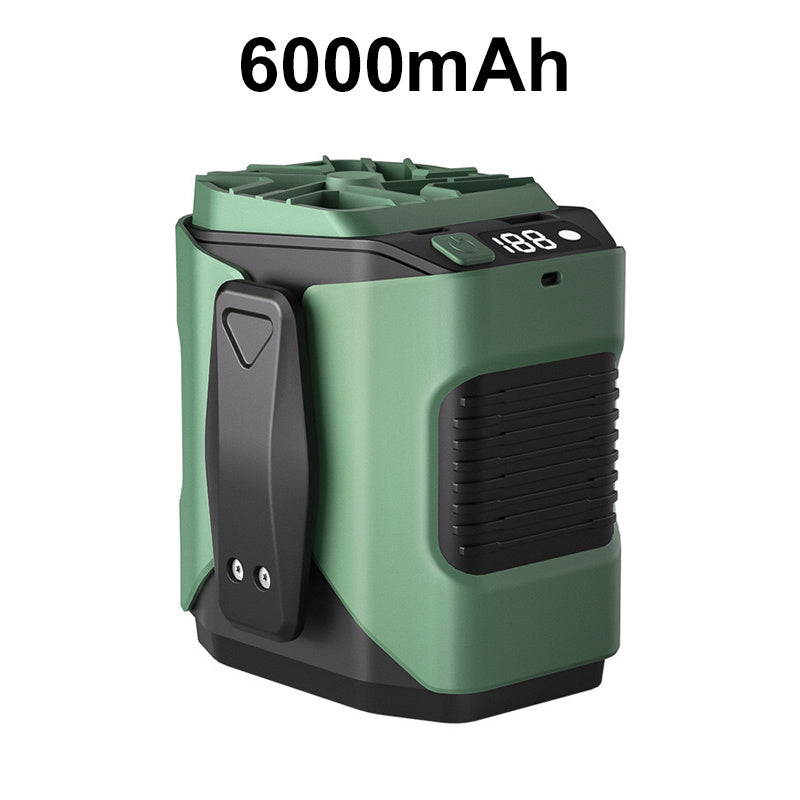 🔥2026 Summer Hot Sales!!!⏰Hands-Free Waist Portable Fan 💨 | 6000mAh Battery Power Bank 🔋 | 100 Speeds Airflow 🌬️ | LED Light 🔦 | Belt Clip Cooling Fan for Outdoor, Jobsite & Travel 🌞