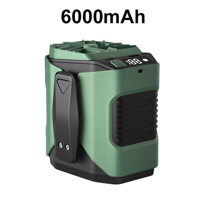 🔥2026 Summer Hot Sales!!!⏰Hands-Free Waist Portable Fan 💨 | 6000mAh Battery Power Bank 🔋 | 100 Speeds Airflow 🌬️ | LED Light 🔦 | Belt Clip Cooling Fan for Outdoor, Jobsite & Travel 🌞