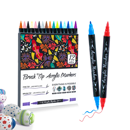 Quick Dry Dual Tip Acrylic Marker Set
