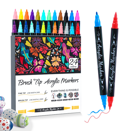 Quick Dry Dual Tip Acrylic Marker Set