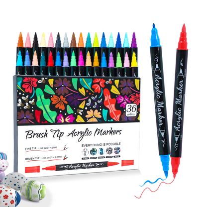Quick Dry Dual Tip Acrylic Marker Set