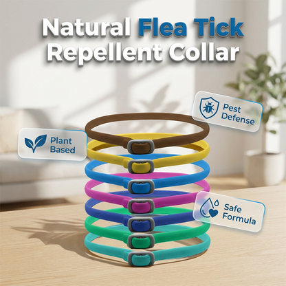 🎉 FLASH DEAL 45% OFF🐶🐱 – Plant-Based Flea & Tick Collar 🌿 Up to 8 Months Protection, Slow-Release Oils, Water-Resistant 💦 Repels Mosquitoes & Larvae, Comfortable & Safe for Daily Wear 🐕