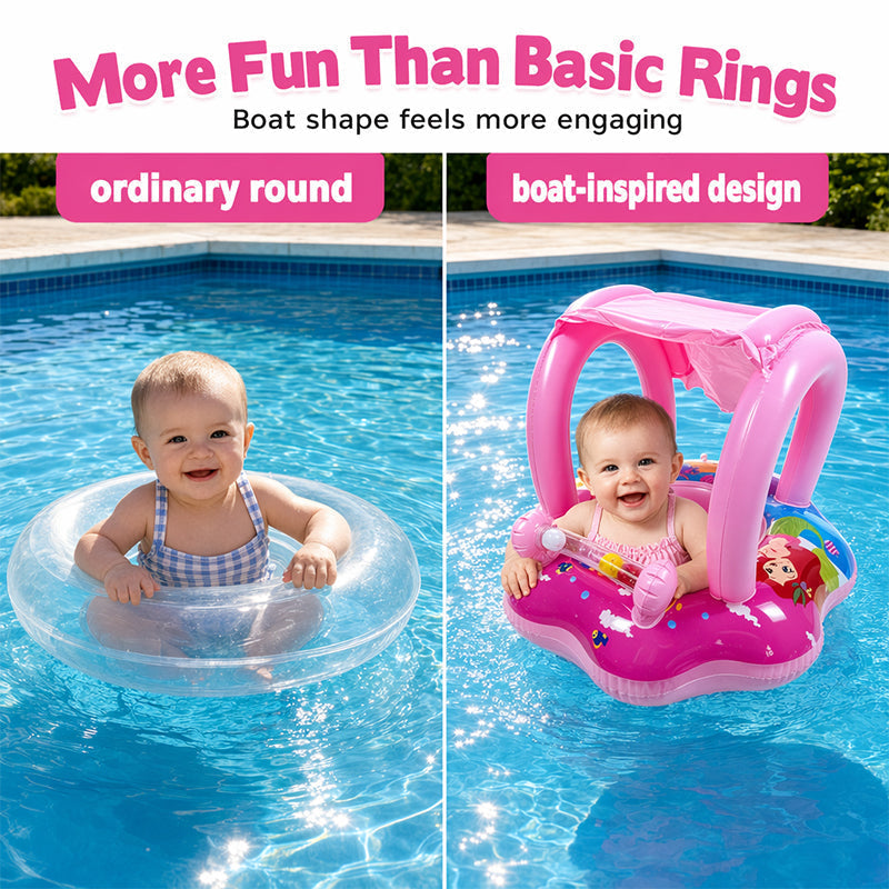 Yacht-Shaped Inflatable Kids Pool Float