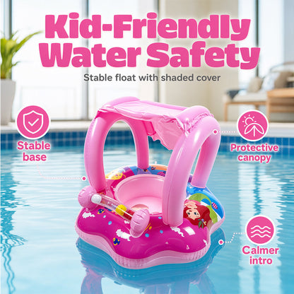 Yacht-Shaped Inflatable Kids Pool Float