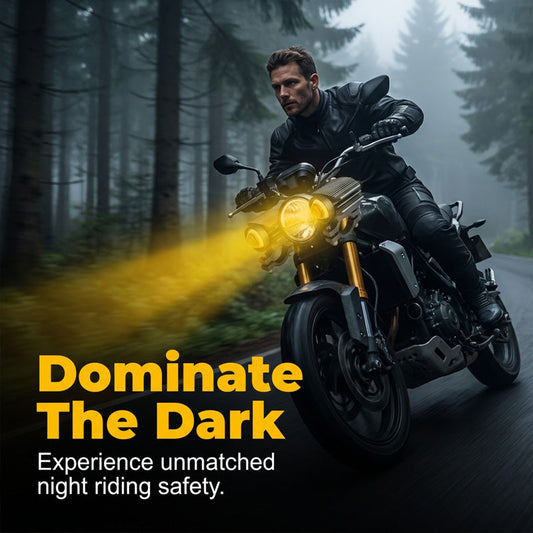 🔥Universal Motorcycle LED Spotlight Dual Color Auxiliary Driving Light