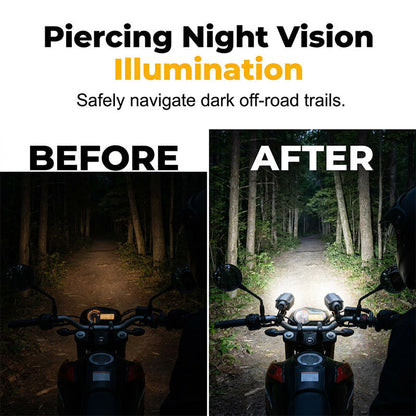 🔥Universal Motorcycle LED Spotlight Dual Color Auxiliary Driving Light
