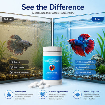 Aquarium Dechlorinator Water Conditioner Tablets
