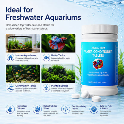 Aquarium Dechlorinator Water Conditioner Tablets