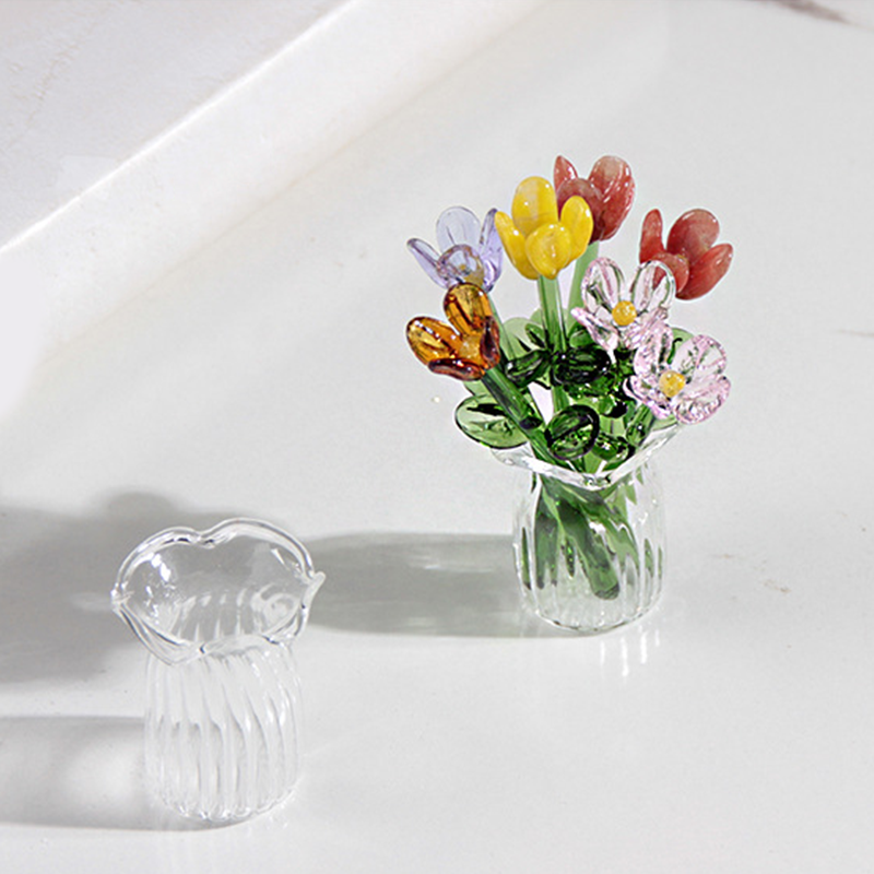 ⏳ Limited-Time Offer! ✨ Mini Glass Bouquet | Elegant Gift 🎀 | Approx. 6cm Tall 🎉