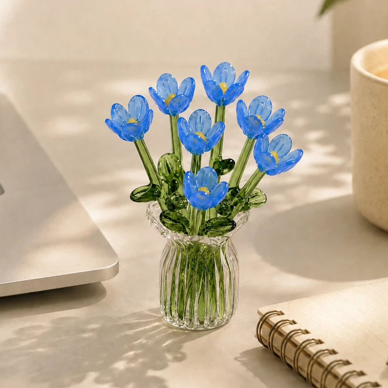 ⏳ Limited-Time Offer! ✨ Mini Glass Bouquet | Elegant Gift 🎀 | Approx. 6cm Tall 🎉