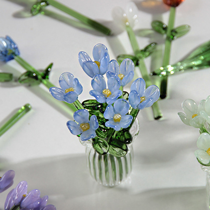 ⏳ Limited-Time Offer! ✨ Mini Glass Bouquet | Elegant Gift 🎀 | Approx. 6cm Tall 🎉