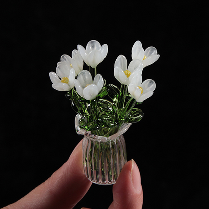 ⏳ Limited-Time Offer! ✨ Mini Glass Bouquet | Elegant Gift 🎀 | Approx. 6cm Tall 🎉