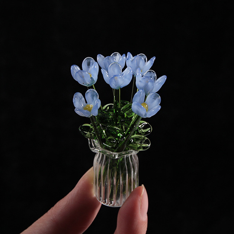 ⏳ Limited-Time Offer! ✨ Mini Glass Bouquet | Elegant Gift 🎀 | Approx. 6cm Tall 🎉