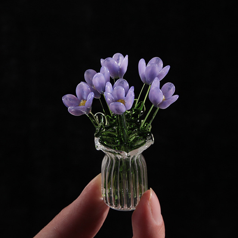⏳ Limited-Time Offer! ✨ Mini Glass Bouquet | Elegant Gift 🎀 | Approx. 6cm Tall 🎉