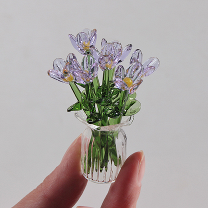 ⏳ Limited-Time Offer! ✨ Mini Glass Bouquet | Elegant Gift 🎀 | Approx. 6cm Tall 🎉