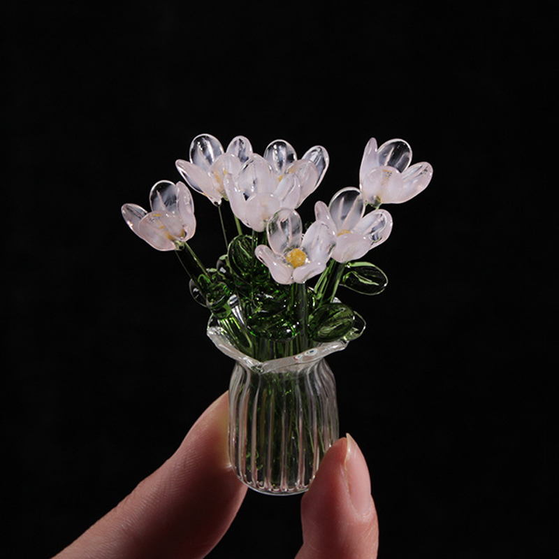 ⏳ Limited-Time Offer! ✨ Mini Glass Bouquet | Elegant Gift 🎀 | Approx. 6cm Tall 🎉