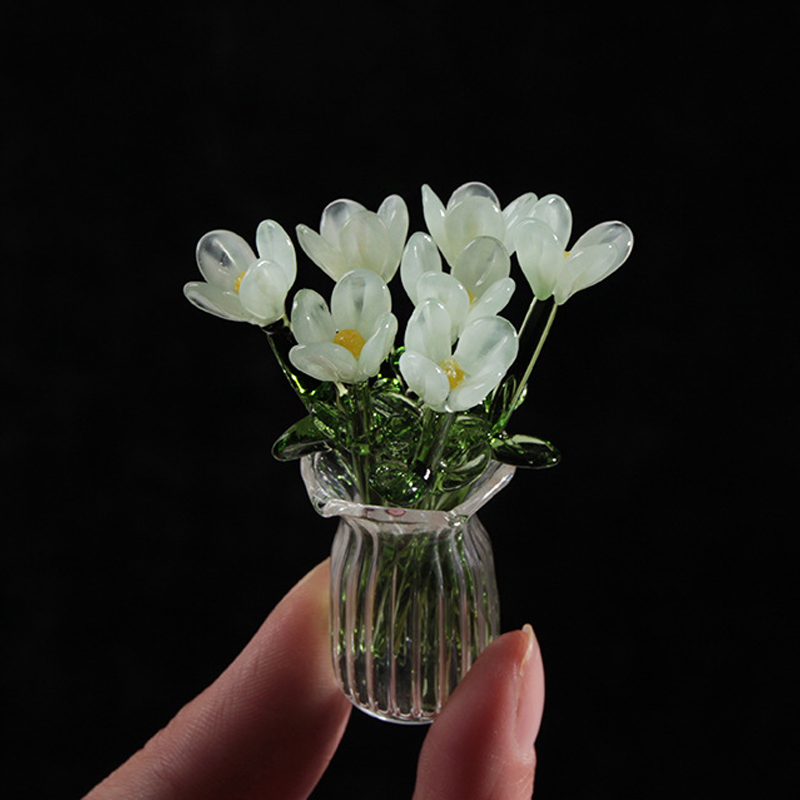 ⏳ Limited-Time Offer! ✨ Mini Glass Bouquet | Elegant Gift 🎀 | Approx. 6cm Tall 🎉