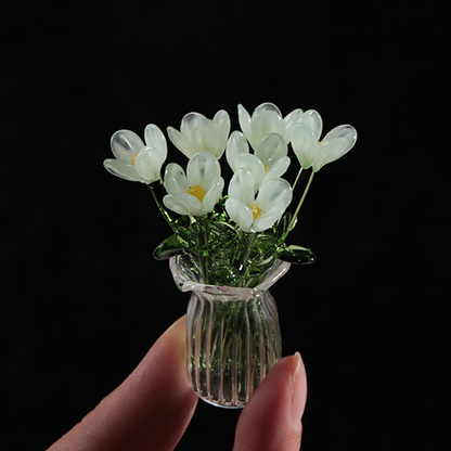 ⏳ Limited-Time Offer! ✨ Mini Glass Bouquet | Elegant Gift 🎀 | Approx. 6cm Tall 🎉