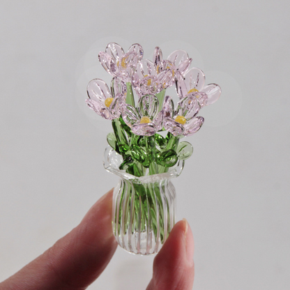 ⏳ Limited-Time Offer! ✨ Mini Glass Bouquet | Elegant Gift 🎀 | Approx. 6cm Tall 🎉