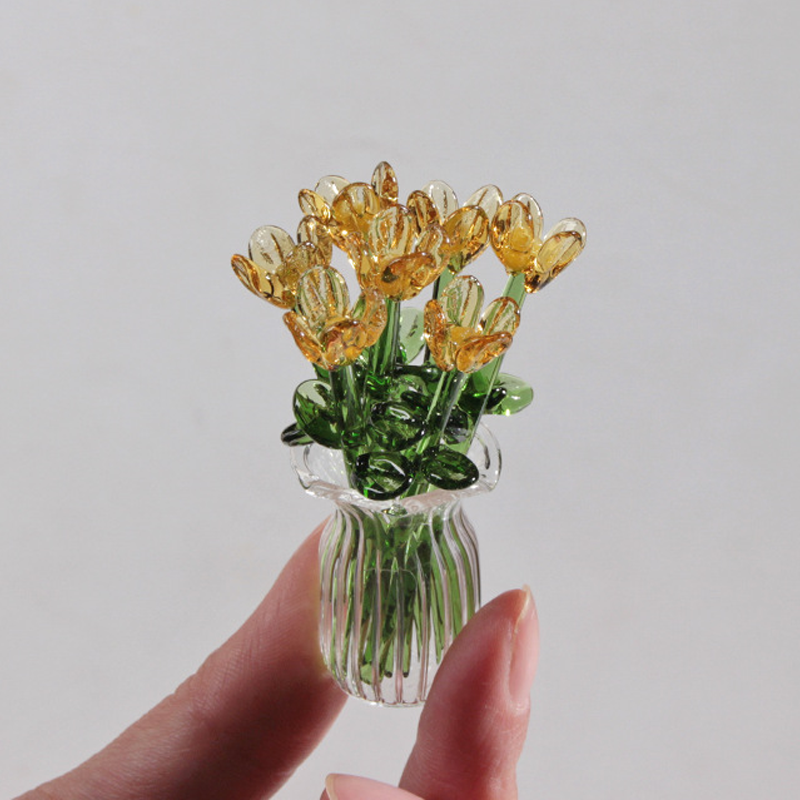 ⏳ Limited-Time Offer! ✨ Mini Glass Bouquet | Elegant Gift 🎀 | Approx. 6cm Tall 🎉