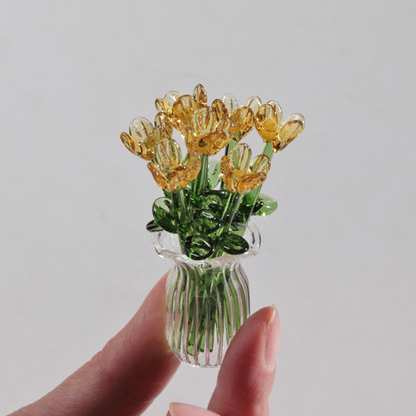 ⏳ Limited-Time Offer! ✨ Mini Glass Bouquet | Elegant Gift 🎀 | Approx. 6cm Tall 🎉