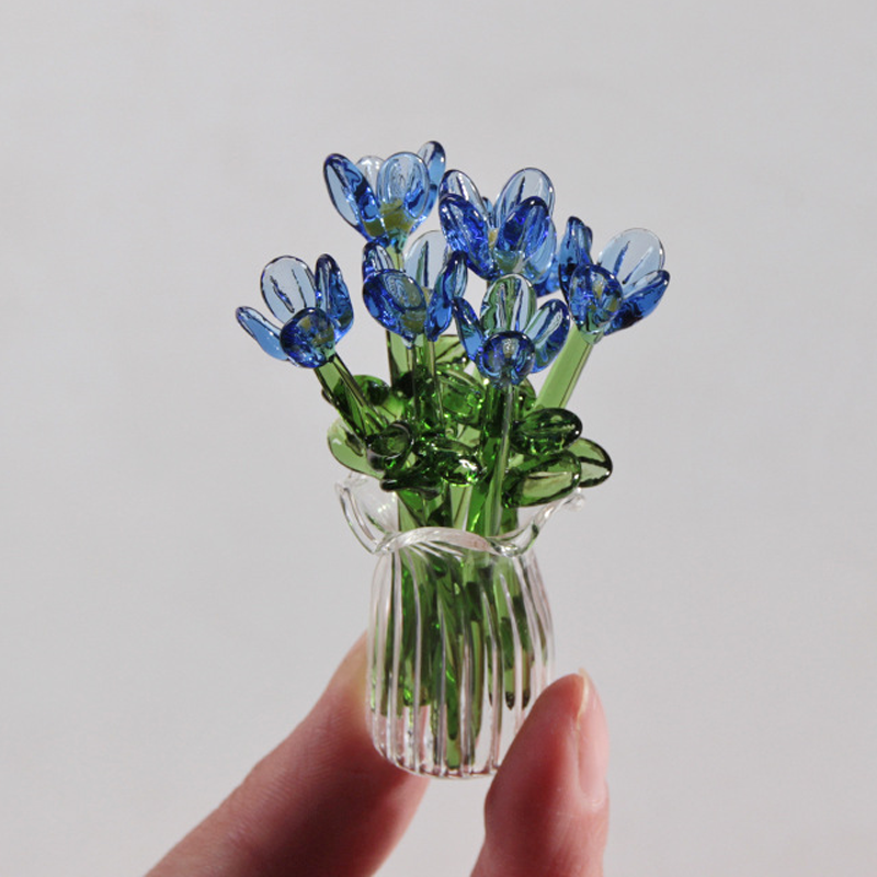 ⏳ Limited-Time Offer! ✨ Mini Glass Bouquet | Elegant Gift 🎀 | Approx. 6cm Tall 🎉