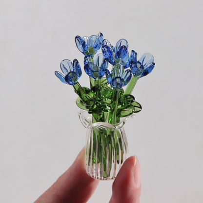 ⏳ Limited-Time Offer! ✨ Mini Glass Bouquet | Elegant Gift 🎀 | Approx. 6cm Tall 🎉