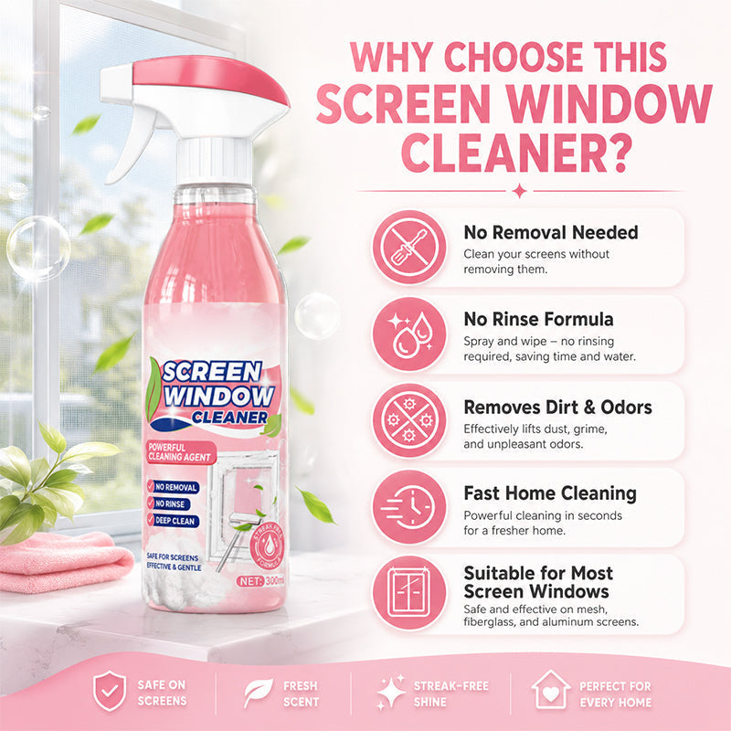 Multi-Use No-Removal Screen Window Cleaner Spray