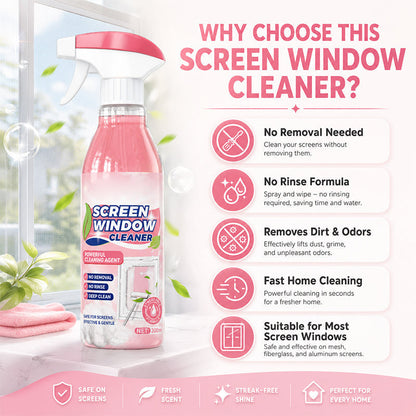 Multi-Use No-Removal Screen Window Cleaner Spray
