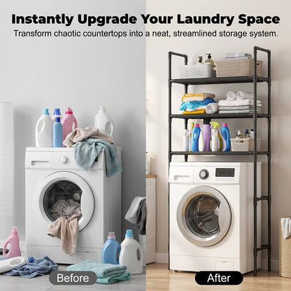🗄️61% OFF NOW ! 🧺No-Drill Over-Washer Storage Rack, Waterproof Rustproof Laundry & Bathroom Organizer Shelf for Space Saving