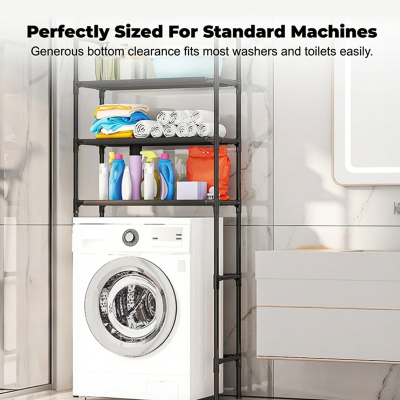 🗄️61% OFF NOW ! 🧺No-Drill Over-Washer Storage Rack, Waterproof Rustproof Laundry & Bathroom Organizer Shelf for Space Saving