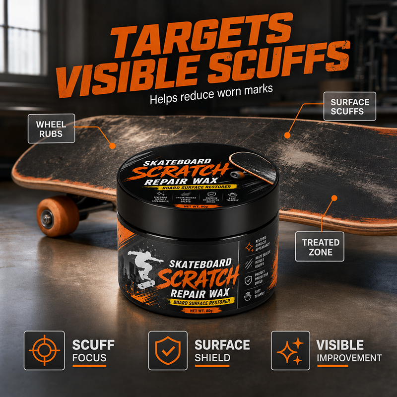 🥳2026 HOT SALE🥳💞50K+ SOLD!🛹✨ 50% OFF! Skateboard Scratch Repair Cream – Reduces scuffs, restores surface shine. Easy sponge application. A quick refresh for your deck! 🧽💨