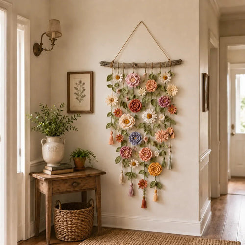 ⏳🌸LAST DAY SALE 50% OFF⚡50K+ SOLD💕💮Crochet Flower Wall Hanging Decor🖼️