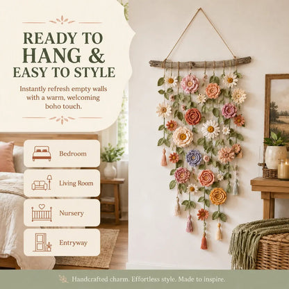 ⏳🌸LAST DAY SALE 50% OFF⚡50K+ SOLD💕💮Crochet Flower Wall Hanging Decor🖼️