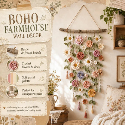 ⏳🌸LAST DAY SALE 50% OFF⚡50K+ SOLD💕💮Crochet Flower Wall Hanging Decor🖼️