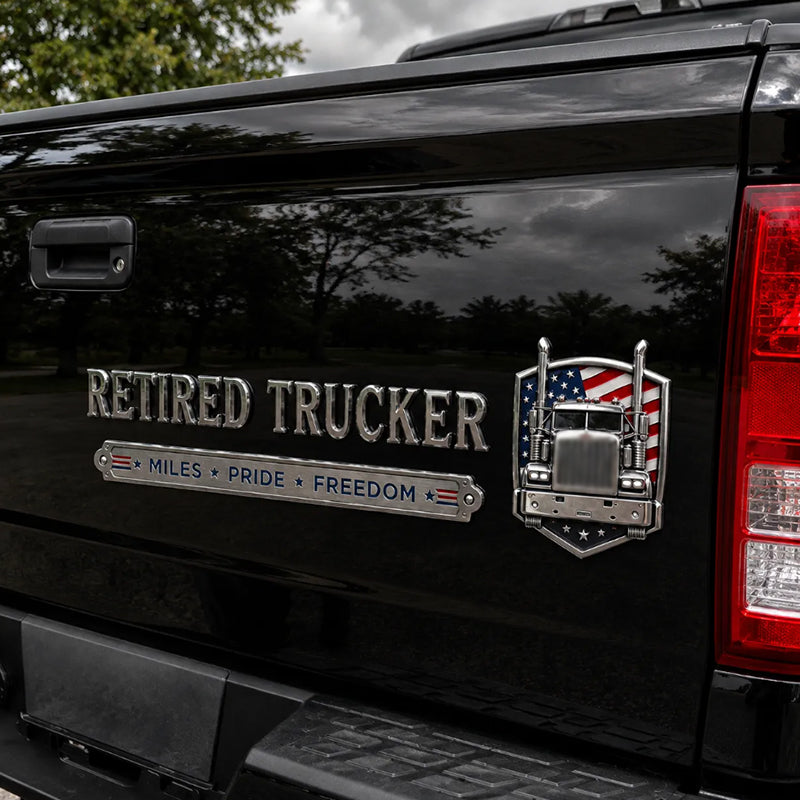 Retired Truck Driver Car Emblem Badge❤️