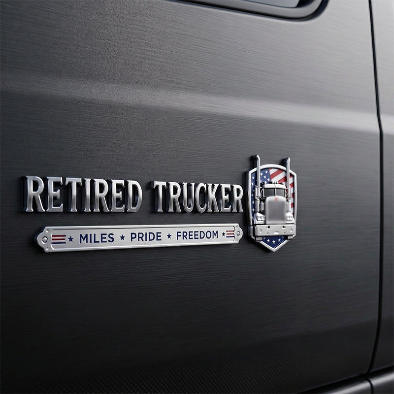 Retired Truck Driver Car Emblem Badge❤️