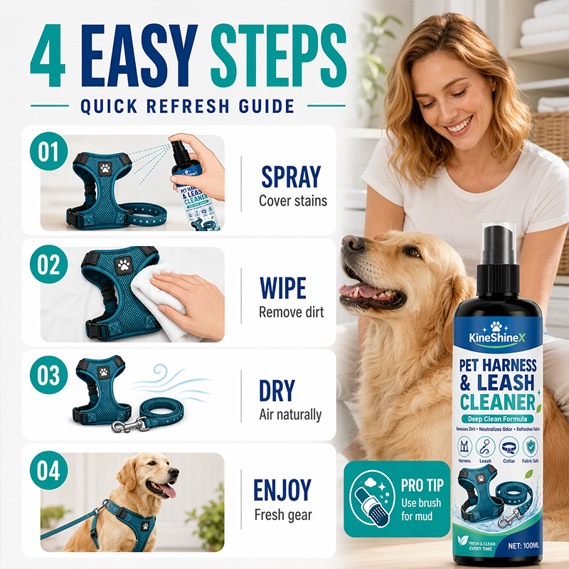 🥳2026 HOT SALE🥳💞50K+ SOLD!🐾🧴 50% OFF! Pet Harness & Leash Cleaner Spray – Instant grime remover, neutralises tough odours. pH‑balanced, gentle on fabrics – no soaking needed! ✨🛡️