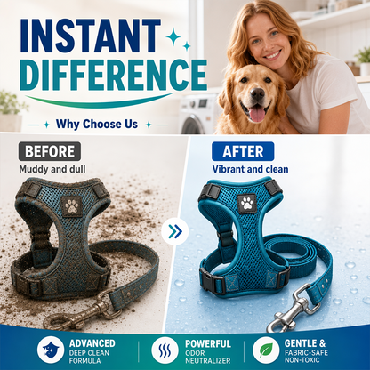 🥳2026 HOT SALE🥳💞50K+ SOLD!🐾🧴 50% OFF! Pet Harness & Leash Cleaner Spray – Instant grime remover, neutralises tough odours. pH‑balanced, gentle on fabrics – no soaking needed! ✨🛡️