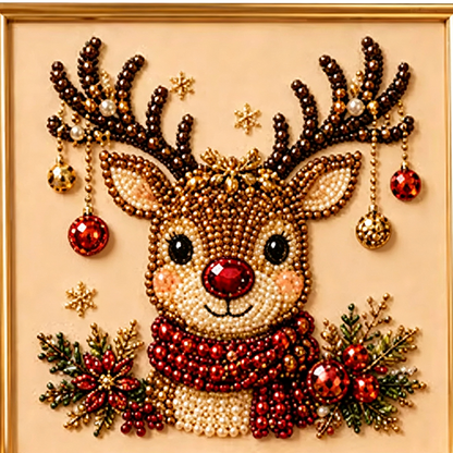 🎄✨ DIY Christmas Pearl Bead Art Kit – 5 Festive Designs, 3D Raised Beads & Display Frame Included | Holiday Wall Decor 🖼️🎨