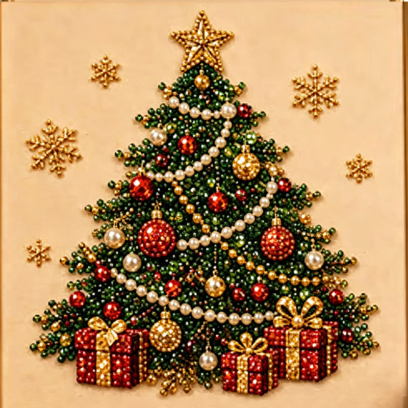 🎄✨ DIY Christmas Pearl Bead Art Kit – 5 Festive Designs, 3D Raised Beads & Display Frame Included | Holiday Wall Decor 🖼️🎨