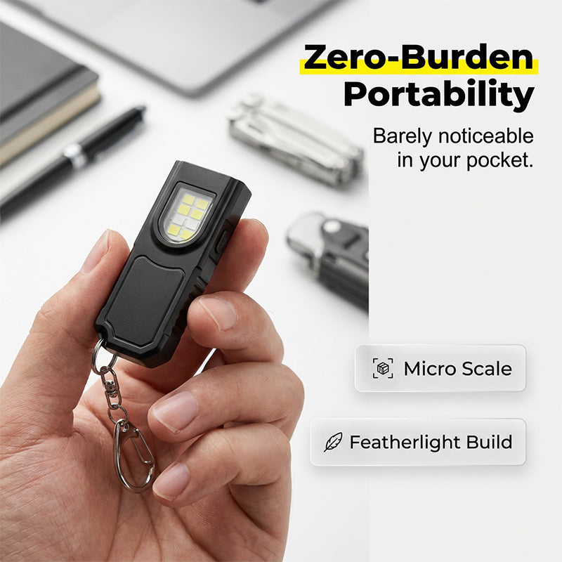 💥 [50% OFF Limited Time] 🔥 Magnetic Mini Keychain Flashlight | Ultralight (25g) | Industrial-Grade Magnetic Base | Red & Blue Warning Lights | Hands-Free Lighting | Ideal for Camping, Repairs, and Emergencies