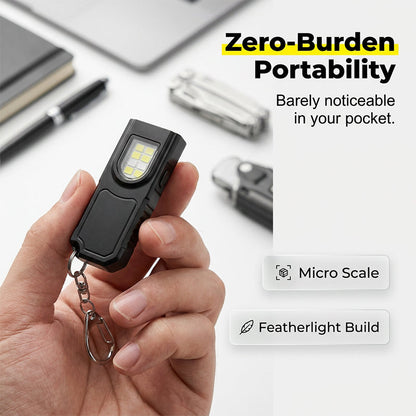 💥 [50% OFF Limited Time] 🔥 Magnetic Mini Keychain Flashlight | Ultralight (25g) | Industrial-Grade Magnetic Base | Red & Blue Warning Lights | Hands-Free Lighting | Ideal for Camping, Repairs, and Emergencies