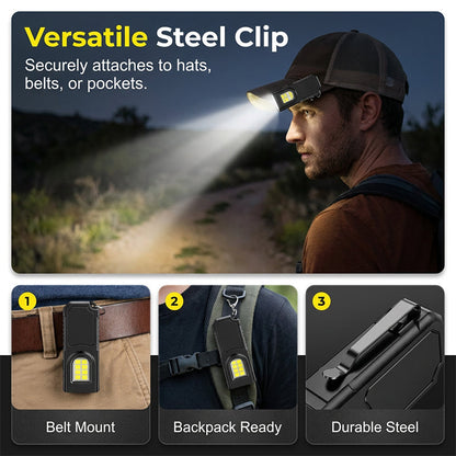 💥 [50% OFF Limited Time] 🔥 Magnetic Mini Keychain Flashlight | Ultralight (25g) | Industrial-Grade Magnetic Base | Red & Blue Warning Lights | Hands-Free Lighting | Ideal for Camping, Repairs, and Emergencies