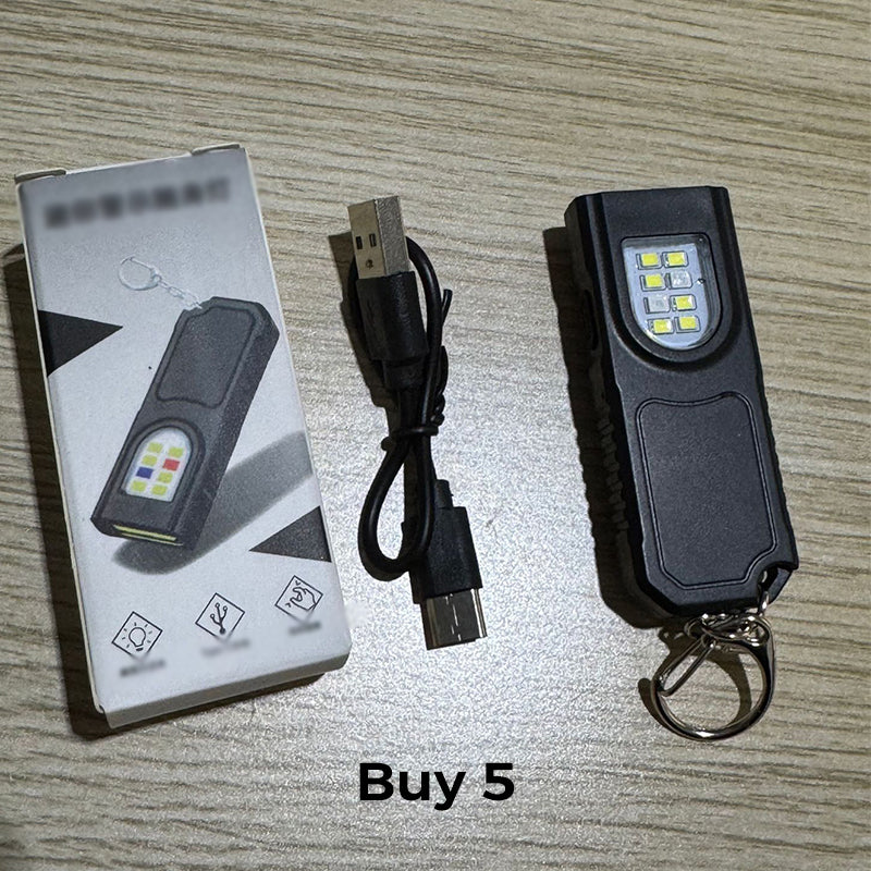 💥 [50% OFF Limited Time] 🔥 Magnetic Mini Keychain Flashlight | Ultralight (25g) | Industrial-Grade Magnetic Base | Red & Blue Warning Lights | Hands-Free Lighting | Ideal for Camping, Repairs, and Emergencies