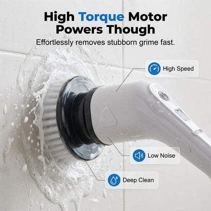 Rechargeable Electric Cleaning Brush with Interchangeable Heads
